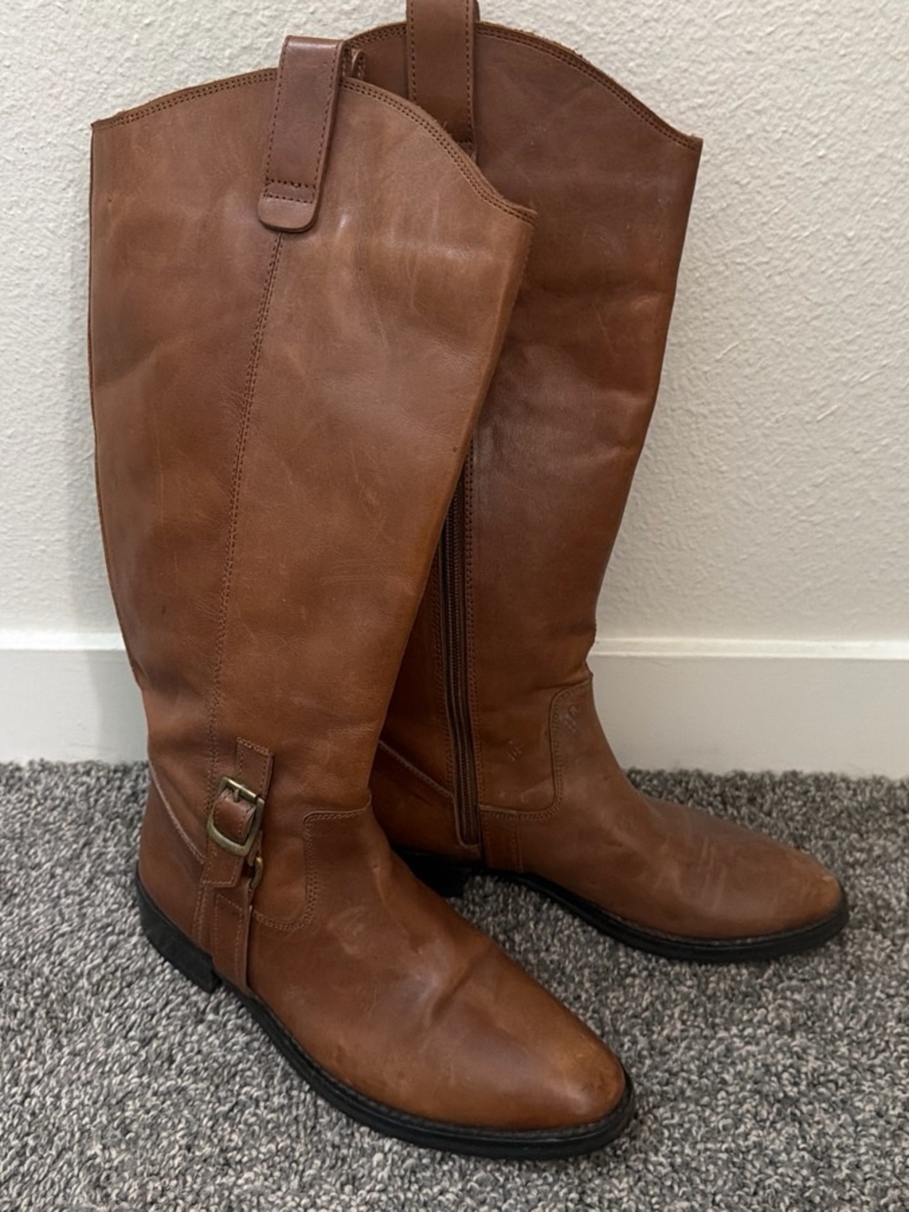 Eddie Bauer Chestnut Brown Leather Riding Boots